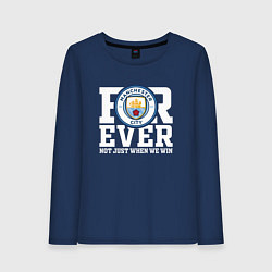 Лонгслив хлопковый женский Manchester City FOREVER NOT JUST WHEN WE WIN Манче, цвет: тёмно-синий