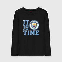 Лонгслив хлопковый женский It is Manchester City Time, цвет: черный