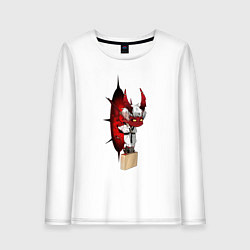 Лонгслив хлопковый женский Маленький гость, цвет: белый