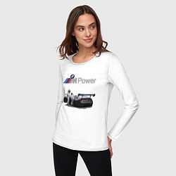 Лонгслив хлопковый женский BMW Motorsport M Power Racing Team, цвет: белый — фото 2