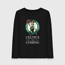 Лонгслив хлопковый женский Boston Celtics are coming Бостон Селтикс, цвет: черный