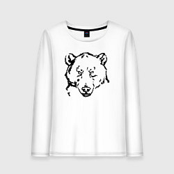 Лонгслив хлопковый женский Black bear, цвет: белый