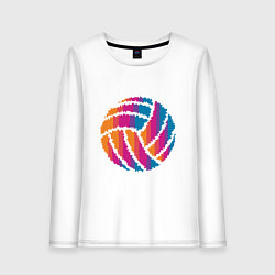 Лонгслив хлопковый женский Ball Volleyball, цвет: белый