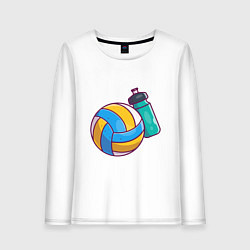 Лонгслив хлопковый женский Ball & Water, цвет: белый