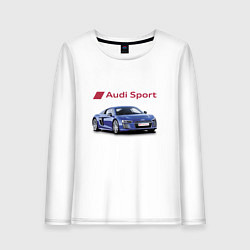 Лонгслив хлопковый женский Audi sport Racing, цвет: белый