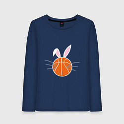 Лонгслив хлопковый женский Basketball Bunny, цвет: тёмно-синий