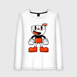 Женский лонгслив Cuphead красная чашечка
