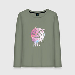 Лонгслив хлопковый женский Volleyball Colors, цвет: авокадо
