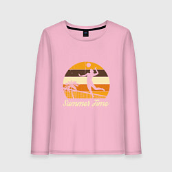 Лонгслив хлопковый женский Volleyball - Summer Time, цвет: светло-розовый