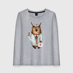 Женский лонгслив Врач сова