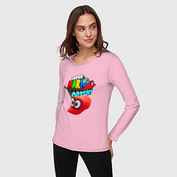 Лонгслив хлопковый женский Super Mario Odyssey Nintendo Бейсболка, цвет: светло-розовый — фото 2