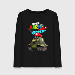 Лонгслив хлопковый женский Tank Super Mario Odyssey, цвет: черный