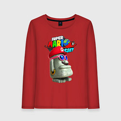 Лонгслив хлопковый женский Super Mario Odyssey Nintendo Video game, цвет: красный