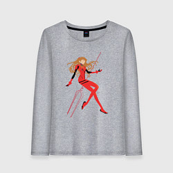 Лонгслив хлопковый женский Аска Лэнгли Сорью eva, цвет: меланж