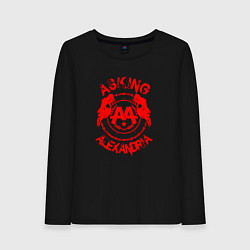 Лонгслив хлопковый женский Asking alexandria красный лого, цвет: черный