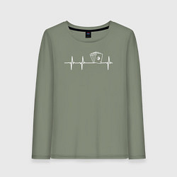 Женский лонгслив Карты биении сердца