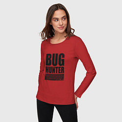 Лонгслив хлопковый женский Bug Хантер, цвет: красный — фото 2