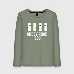 Лонгслив хлопковый женский THE BEATLES ABBEY ROAD, цвет: авокадо