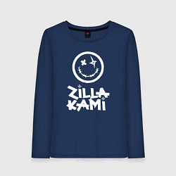 Лонгслив хлопковый женский ZillaKami x SosMula City Morgue - Smile ZillaKami, цвет: тёмно-синий