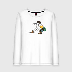 Женский лонгслив Девушка фотограф за работой