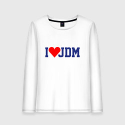 Лонгслив хлопковый женский I love JDM!, цвет: белый