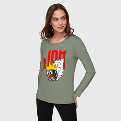Лонгслив хлопковый женский JDM Wheel King, цвет: авокадо — фото 2