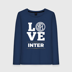 Лонгслив хлопковый женский Inter Love Classic, цвет: тёмно-синий