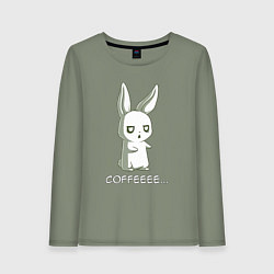 Женский лонгслив Заяц хочет кофе