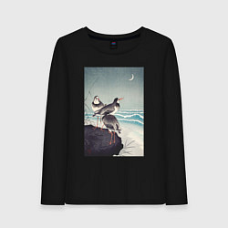 Лонгслив хлопковый женский Snipes at the Shore, цвет: черный