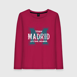 Лонгслив хлопковый женский Team Madrid, цвет: маджента