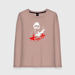 Лонгслив хлопковый женский АлисаКинчев, цвет: пыльно-розовый