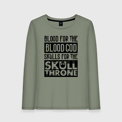 Женский лонгслив Девиз последователей Кхорна для светлого фона