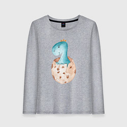 Женский лонгслив Динозаврик вылупился из яйца