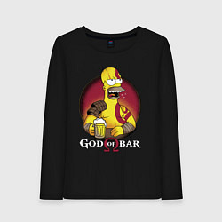 Лонгслив хлопковый женский Homer god of bar, цвет: черный