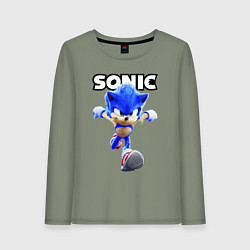 Лонгслив хлопковый женский Sonic the Hedgehog 2, цвет: авокадо