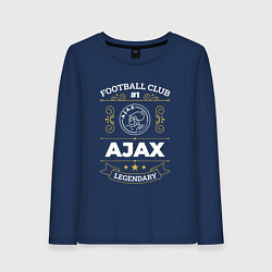 Лонгслив хлопковый женский Ajax: Football Club Number 1, цвет: тёмно-синий