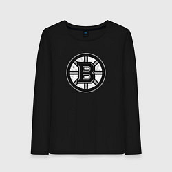 Лонгслив хлопковый женский BOSTON BRUINS СЕРЫЙ, цвет: черный