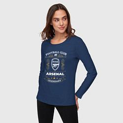Лонгслив хлопковый женский Arsenal: Football Club Number 1, цвет: тёмно-синий — фото 2