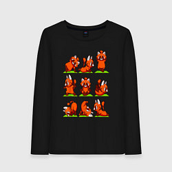 Женский лонгслив Йога красной панды