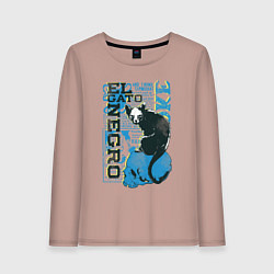Женский лонгслив Футболка с изображением черепа кошки