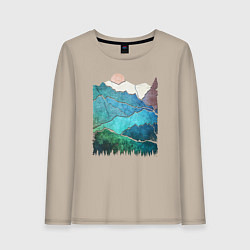 Женский лонгслив Большие горы и маленький медведь
