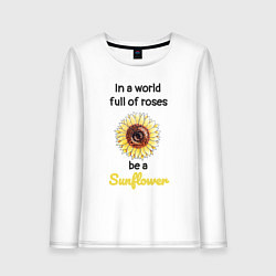 Лонгслив хлопковый женский Be a Sunflower, цвет: белый