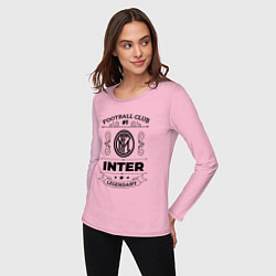 Лонгслив хлопковый женский Inter: Football Club Number 1 Legendary, цвет: светло-розовый — фото 2