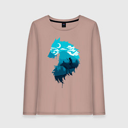 Женский лонгслив Принцесса Мононоке волчий силуэт