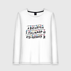 Лонгслив хлопковый женский STRANGER THINGS ALPHABET, цвет: белый