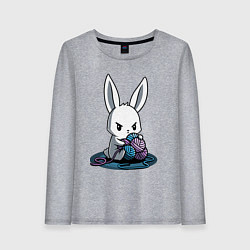 Женский лонгслив Зайчонок обнял клубки The bunny hugged the balls