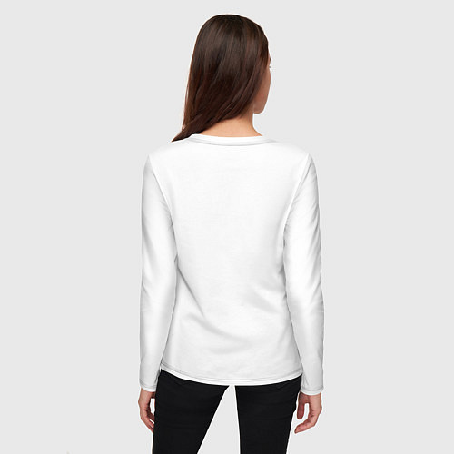 Женский лонгслив Оранжевый робот с логотипом LDR / Белый – фото 4