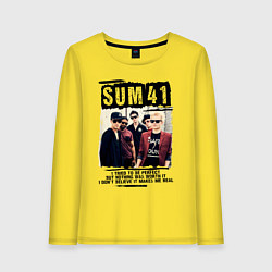 Лонгслив хлопковый женский SUM 41 PIECES, цвет: желтый