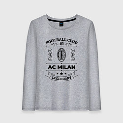 Лонгслив хлопковый женский AC Milan: Football Club Number 1 Legendary, цвет: меланж