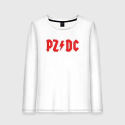 Лонгслив хлопковый женский PZDC ACDC, цвет: белый